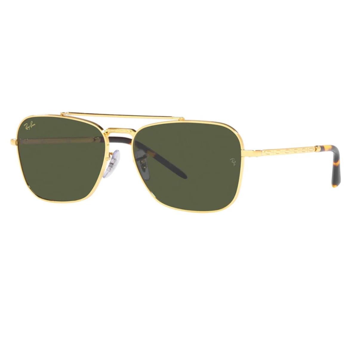 Ray-ban New Caravan RB 3636 9196/31 Sunglasses Caravan RB 3636 9196/31 58-15 Gold Frames Grey-green Lens - Frame: Legend Gold, Lens: Glass