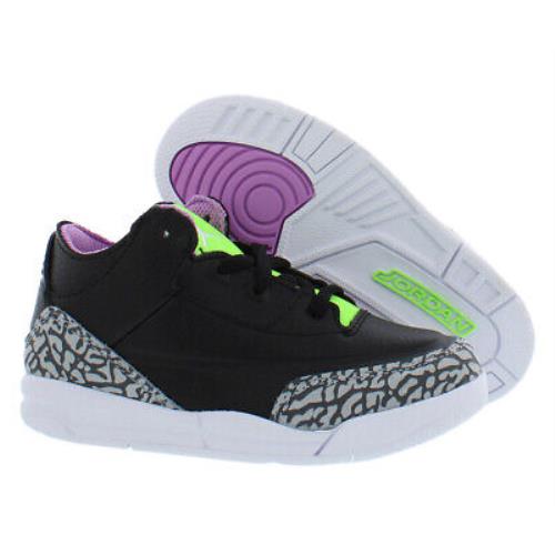 Nike Retro 3 Baby Boys Shoes Size 10 Color: Black/cement/volt