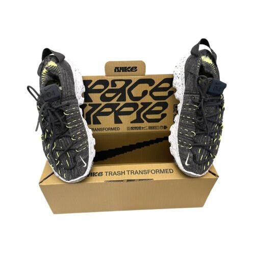 Nike Space Hippie 04 Unisex 10/8.5 Black Gray Volt Running Shoes Sneakers