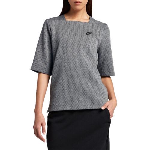 Nike Sportswear Tech Fleece Women`s Top Carbon Heather-black 833450-091 - Carbon Heather/Black