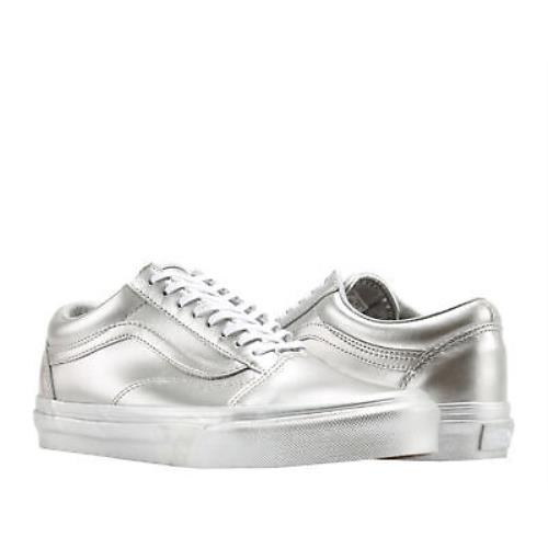 Vans Old Skool Metallic Sidewall Silver Classic Low Top Sneakers VN0A38G1QTV - Silver
