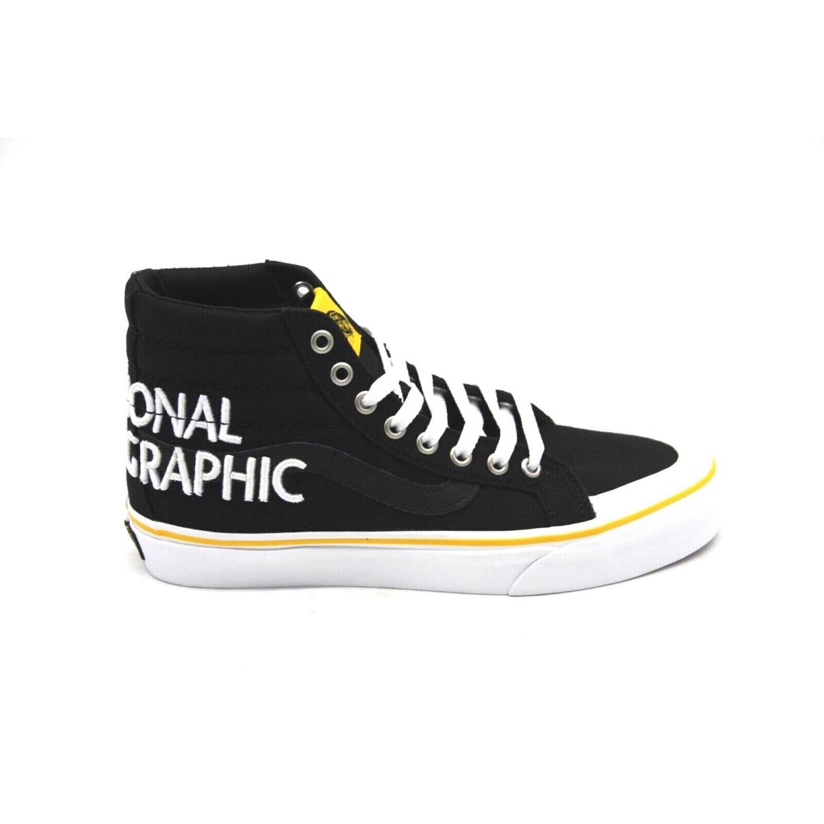 Vans x National Geographic Sk8-Hi Reissue 13 Logo Black Yellow Skate Shoes