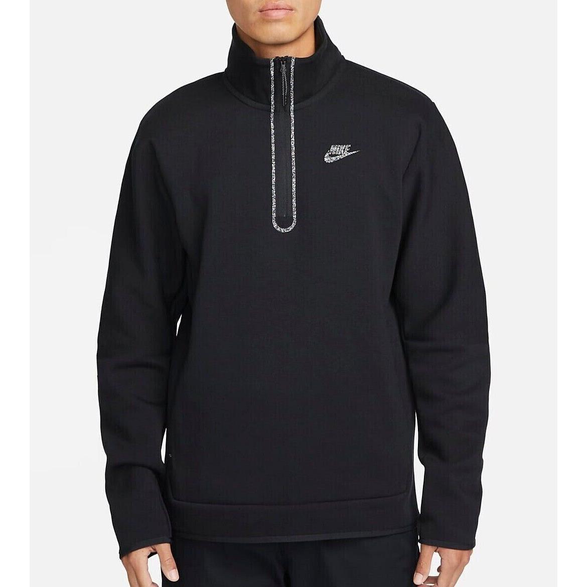 Nike Tech Fleece 1/2 Zip Pullover Top Sweatshirt Jacket DQ4314 Black Medium
