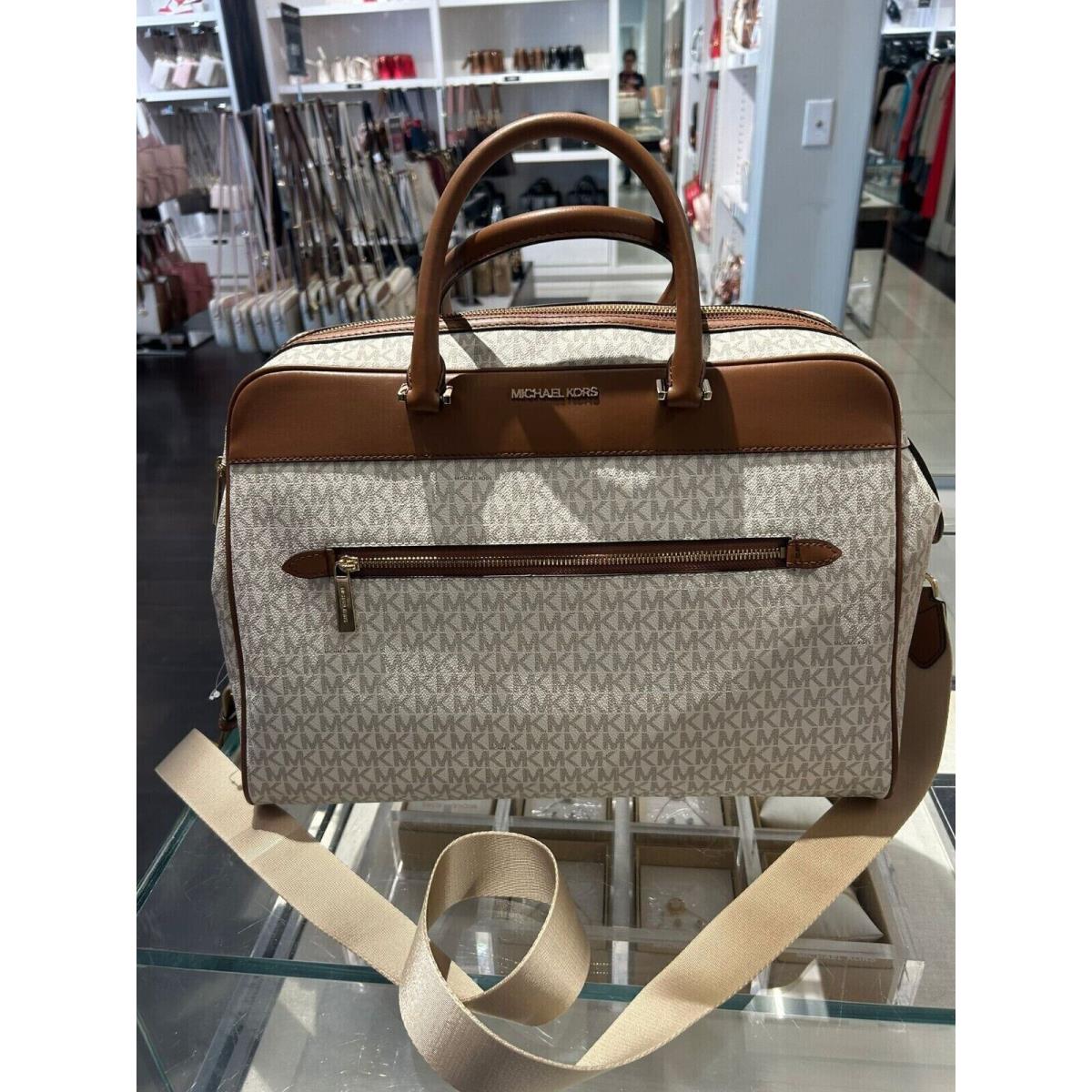 Michael Kors Lady Mk Travel Luggage Large Top Zip Weekender Bag Vanilla - Michael  Kors Bag - 192877962328 | Fash Brands