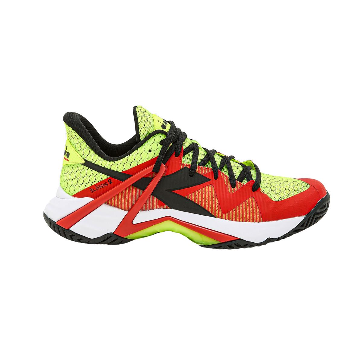Diadora B.icon 2 All Ground Mens Tennis Shoes Yellow/Blk/Red