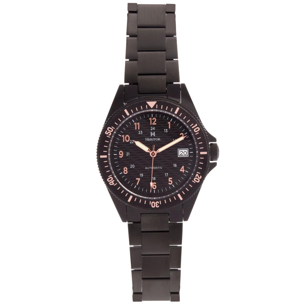 Heritor Automatic Calder Bracelet Watch W/date - Black