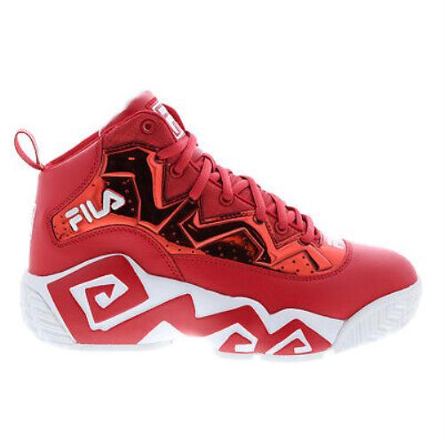 Fila Mb Night Walk 1BM01747-611 Mens Red Leather Athletic Basketball Shoes - Red