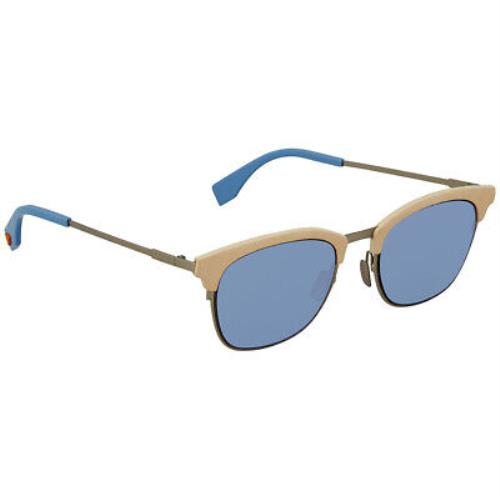 Fendi FF0228-S-SCBKU (no Case) FF0228-S-SCBKU NO Case Blue/silver Sunglasses - Frame: Blue/Silver, Lens: Blue