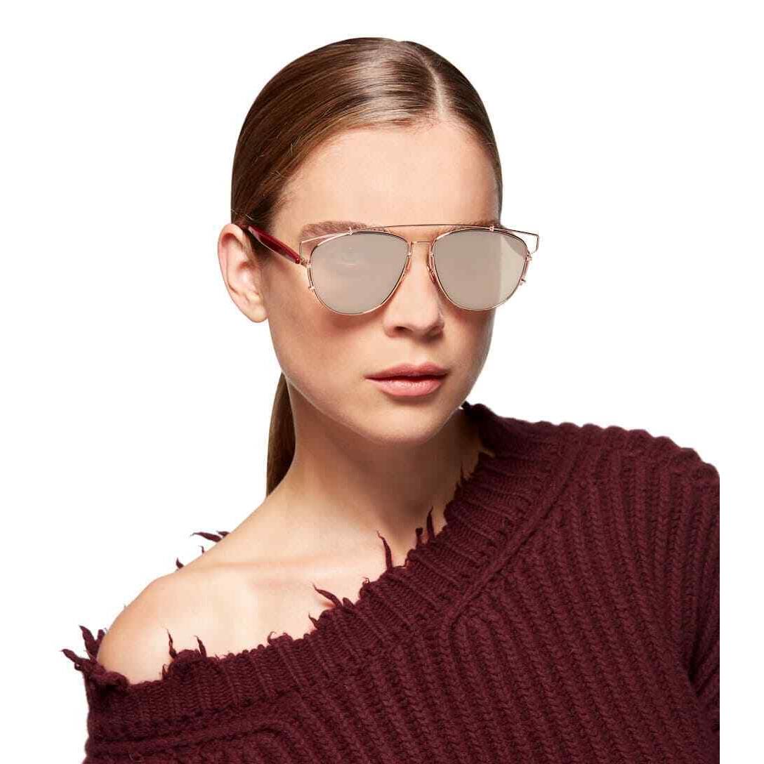 Christian Dior Techno-logic Copper Gold Burgundy/light Gold Sunglasses D2X/QV