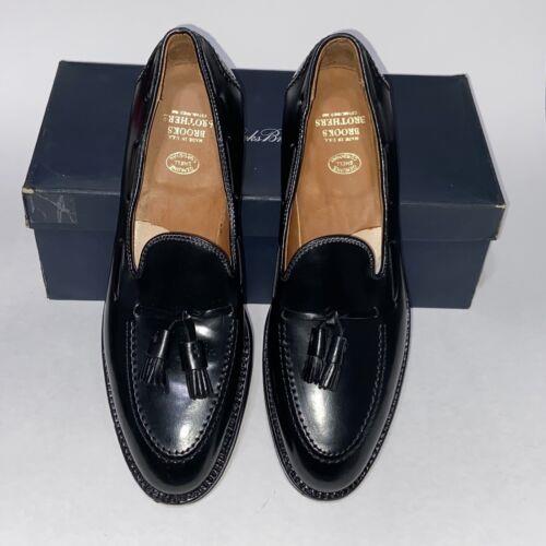 Brooks Brothers Alden Leather Tassel Loafers Cordovan Dress Shoes Black Men 10.5