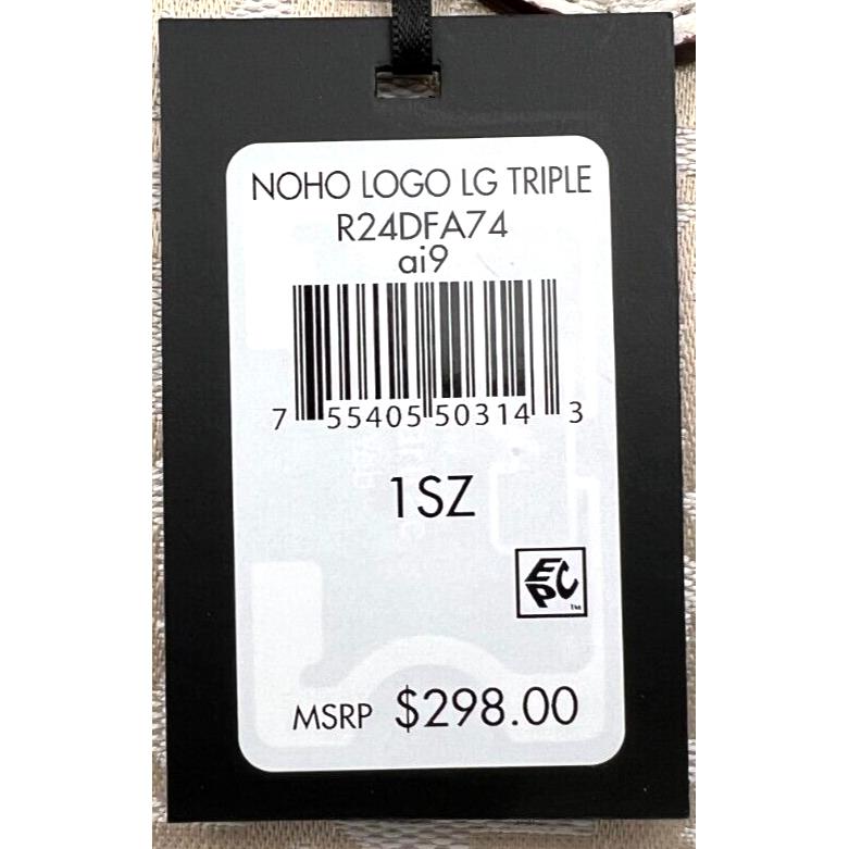 DKNY NOHO LOGO LARGE TRIPLE COMPART SATCHEL Handbag Ivory White w/Beige  $298 NEW