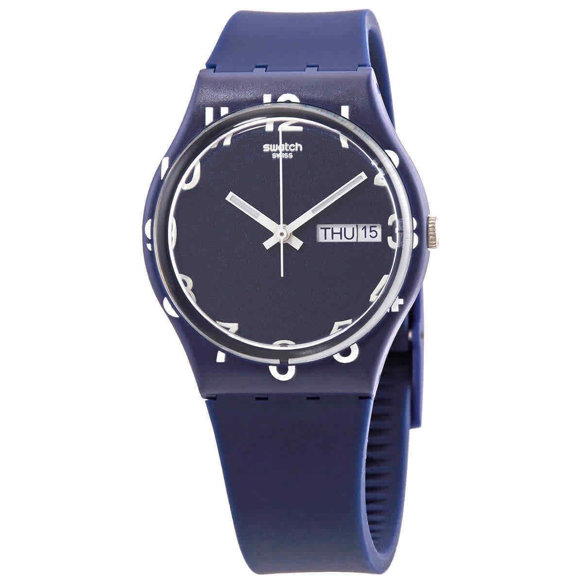 Swatch Over Blue Quartz Blue Dial Unisex Watch GN726 - Dial: Blue, Band: Blue, Bezel: Blue