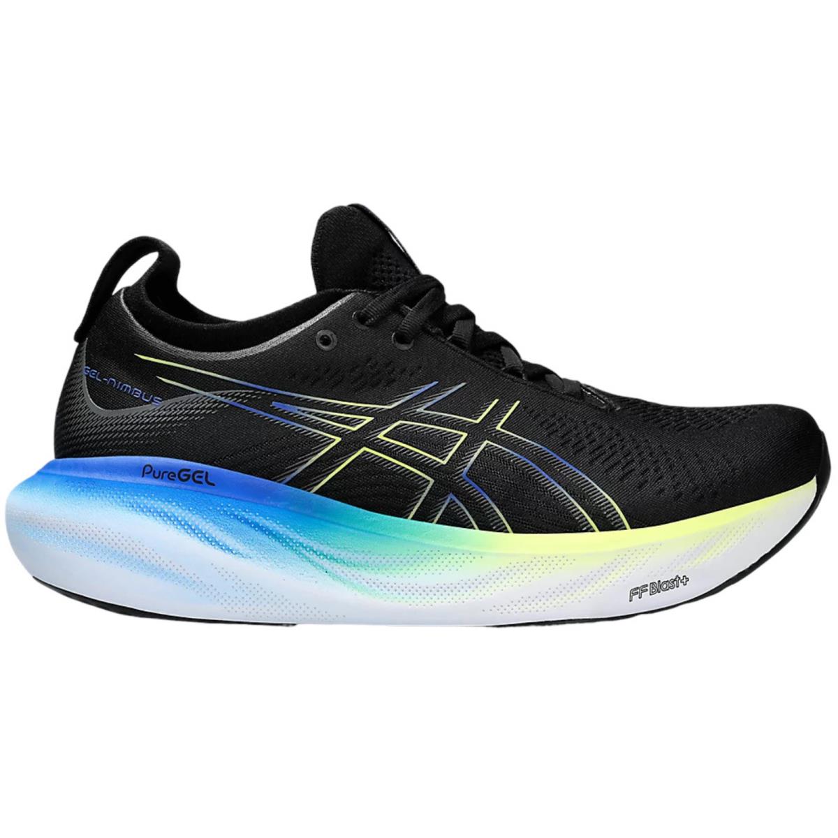 Men`s Asics Gel-nimbus 25 Running Shoes All Colors US Sizes 7-14 Black/Glow Yellow