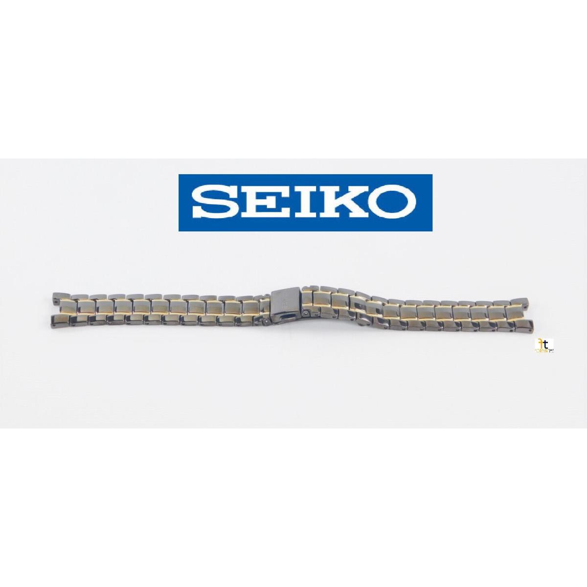 Seiko Ladies 35R8-B-1 IP Gunmetal Stainless Steel and Gold Plated Metal Band