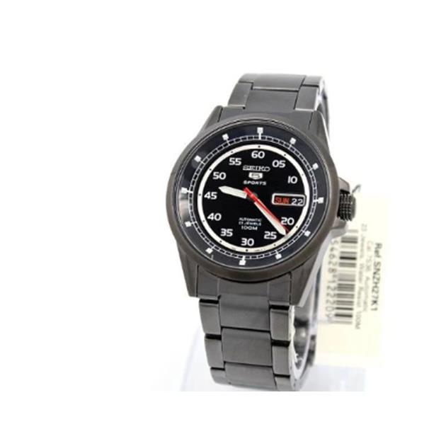 Seiko Men`s Sports Automatic Black Stainless Steel Bracelet Watch SNZH27K1