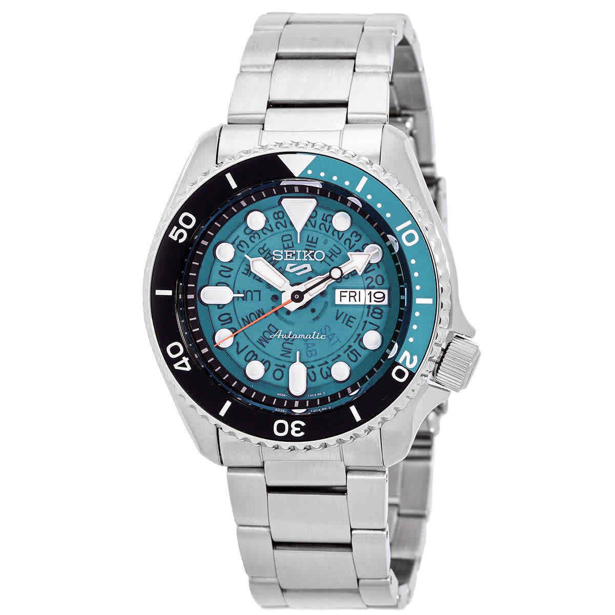 Seiko 5 Sports Automatic Teal Dial Men`s Watch SRPJ45K1