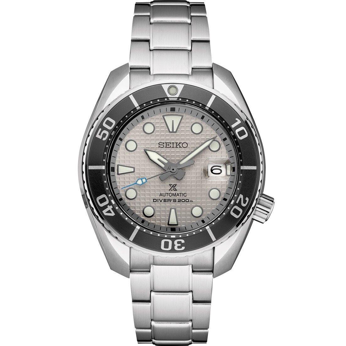 Seiko Prospex Sumo Ice Gray Dial 200M Divers Men`s Watch SPB175 - Dial: Gray, Band: Silver