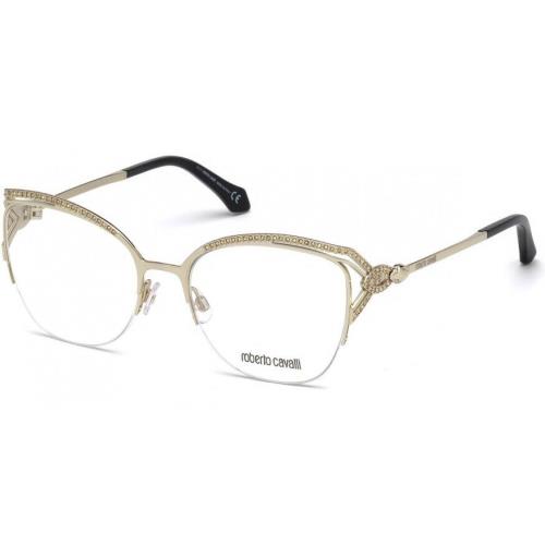 Roberto Cavalli Eyeglasses RC 5054 032 Pale Gold Half Rim Frame 53MM Rx-able