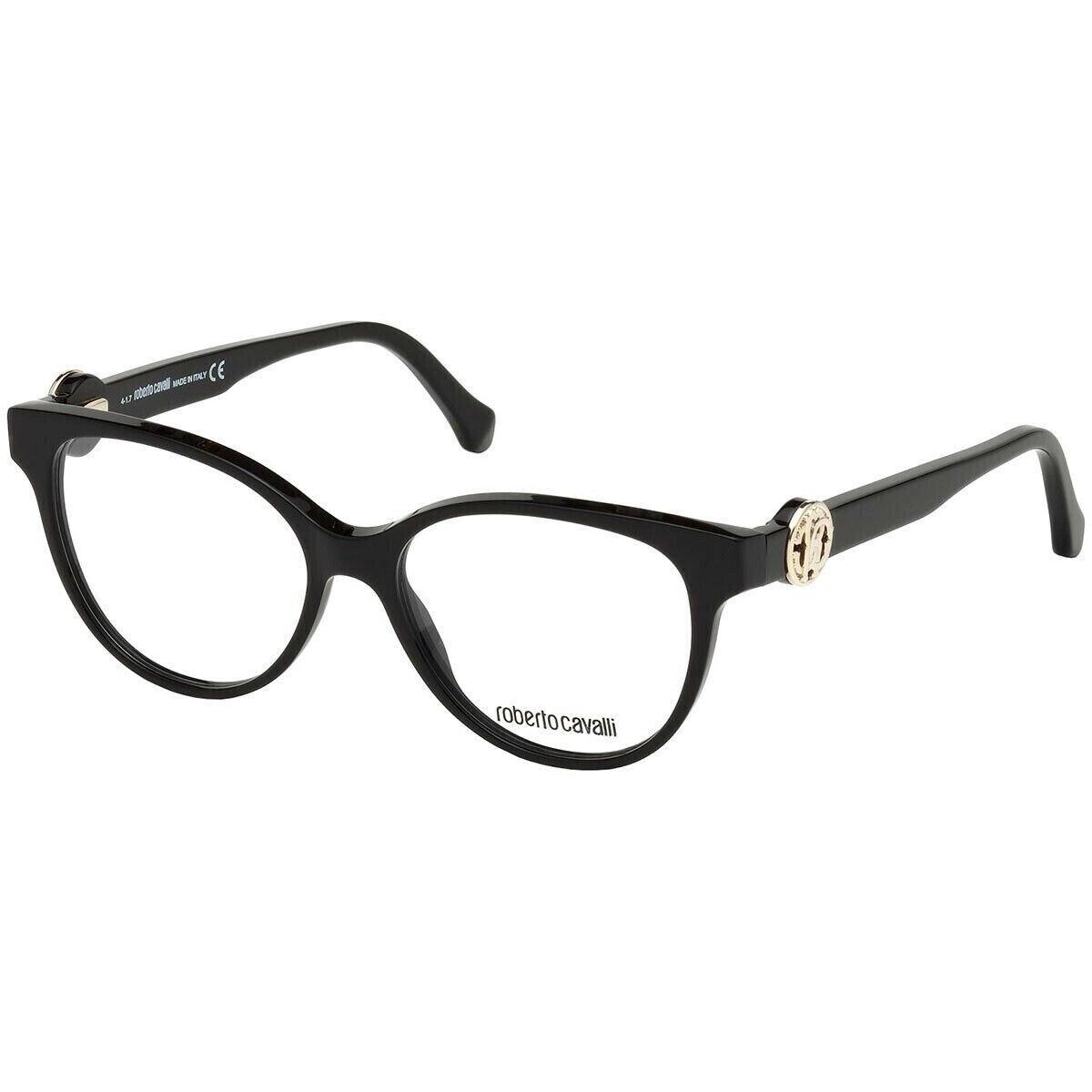 Roberto Cavalli Eyeglasses Figline 5047 001 Black Full Rim Frame 52MM Rx-able
