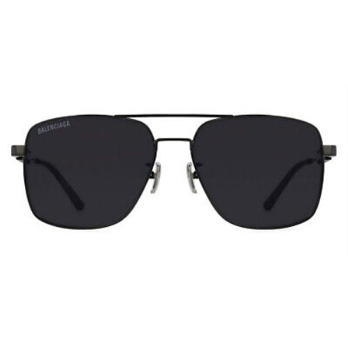 Balenciaga BB0116SA Sunglasses Men Aviator Gray / Gray 59mm