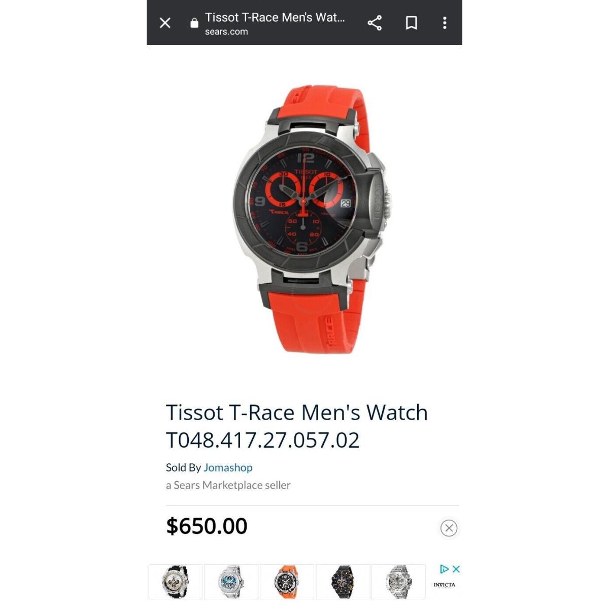 Tissot t race discount jomashop