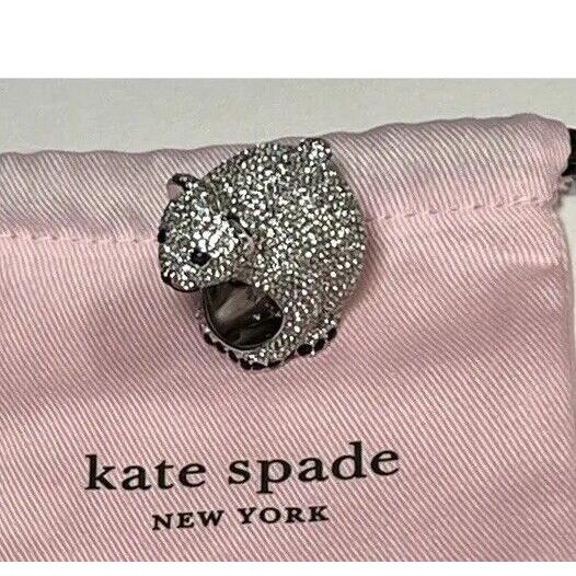 New Kate Spade Novelty Arctic Friends Bear Ring Jewelry with Rhinestones Size 5