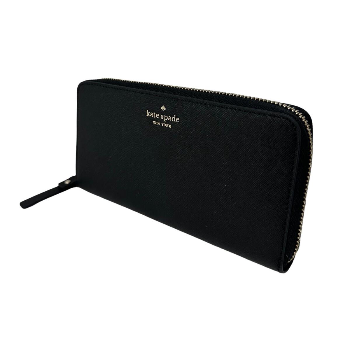 Kate Spade Laurel Way Neda Large Black Saffiamo Leather Wallet WLRU6061