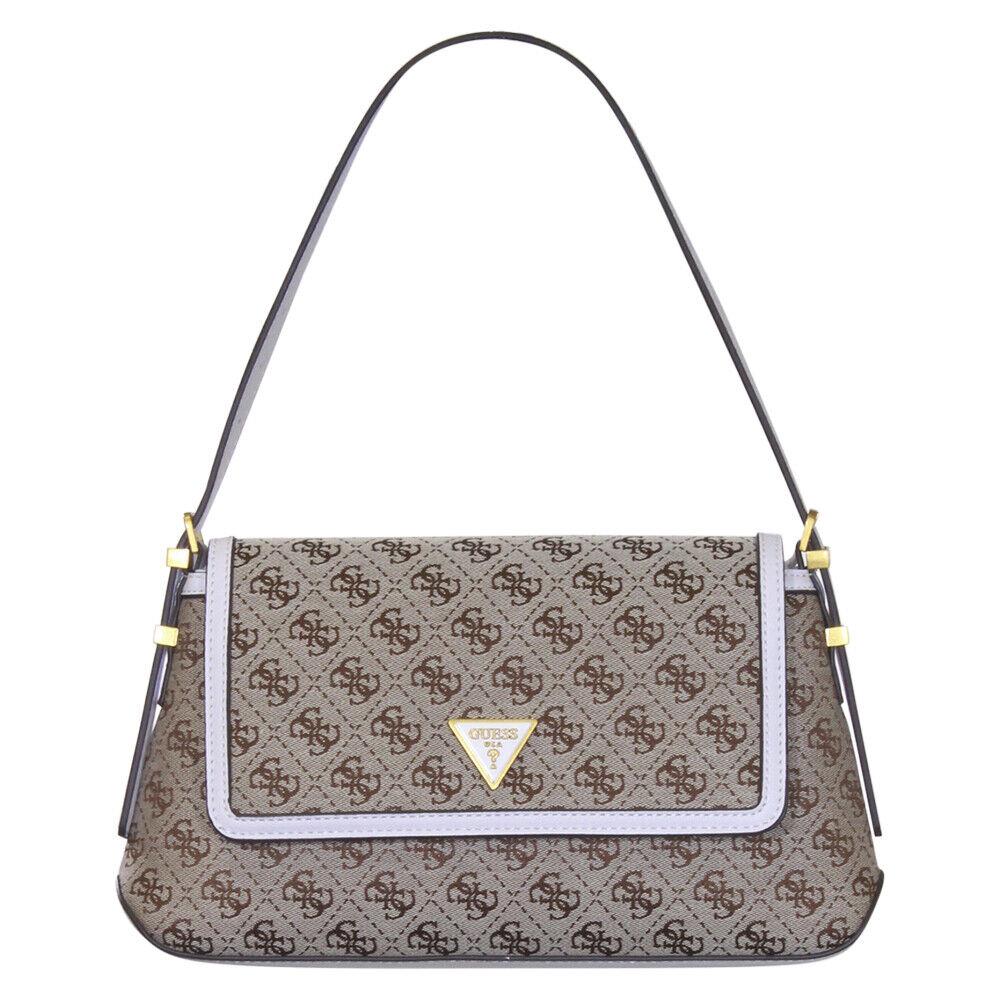 Guess Women`s Desideria Handbag Beige Logo Flap Shoulder Bag