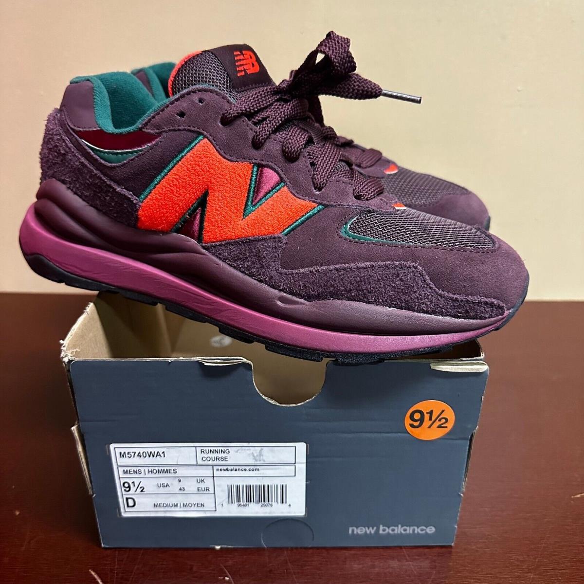 New Balance Mens Purple 57/40 M5740WA1 Suede Athletic Running Shoes Size US 9.5D