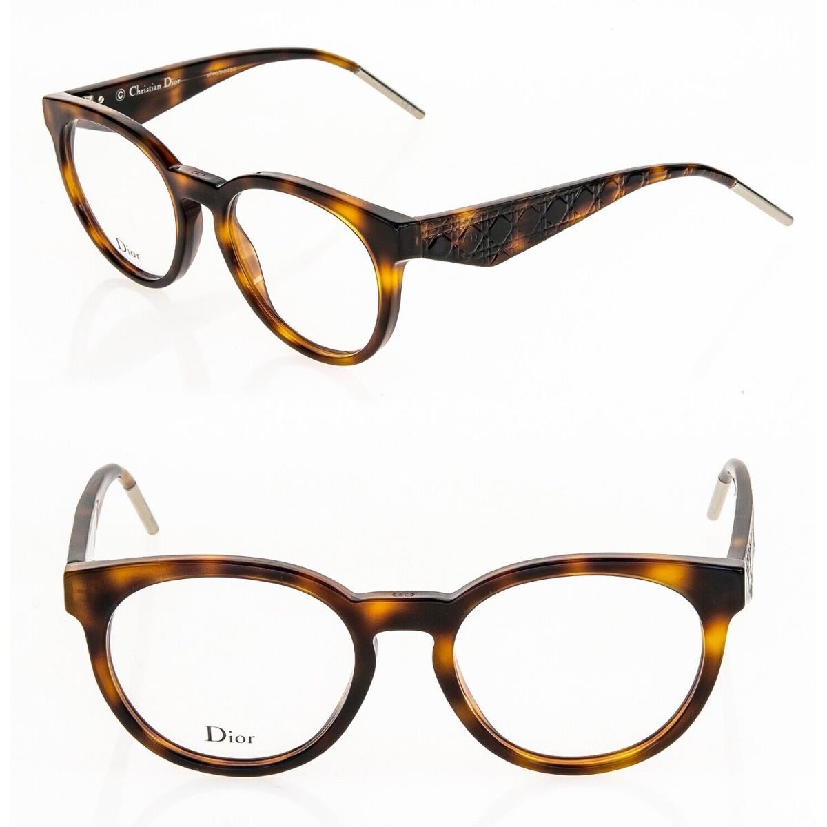 Christian Dior Verydior 2 Havana Cannage Paris Square 52mm Optical Eyeglasses 2O