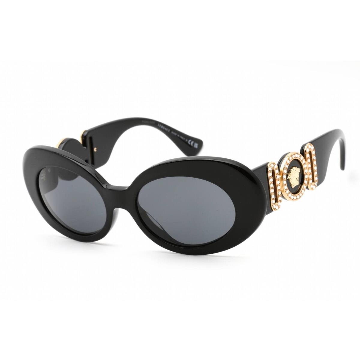 Versace Women`s Sunglasses Full Rim Black Plastic Oval Frame VE4426BU GB1/87