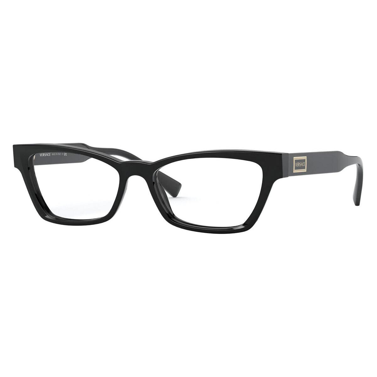 Versace Eyeglasses Ve3275 Gb1 Black Full Rim Frames 53mm Rx Able Versace Eyeglasses Black