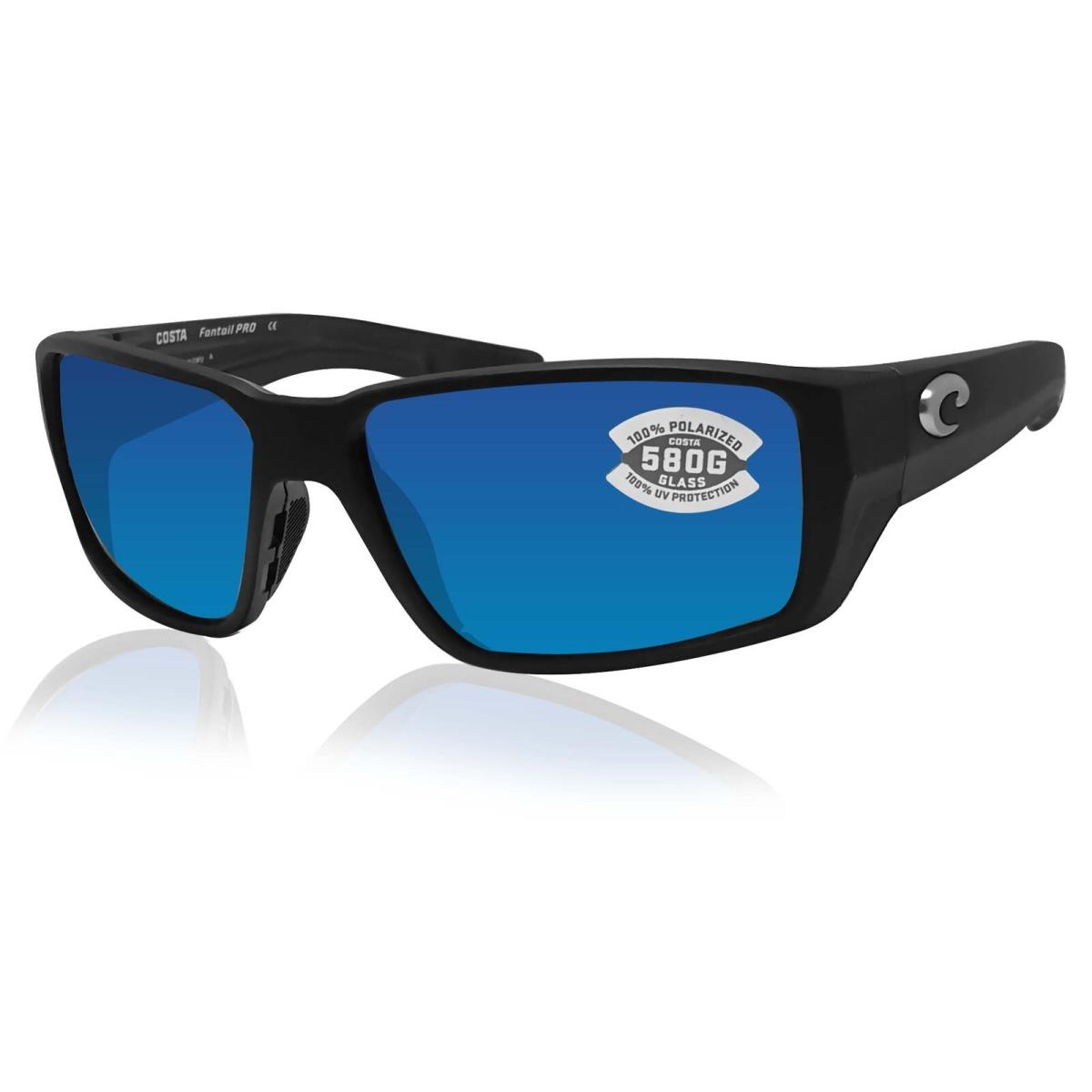 Costa Del Mar Sunglasses Fantail Pro Black Blue Mirror 580 Glass Polarized Lens