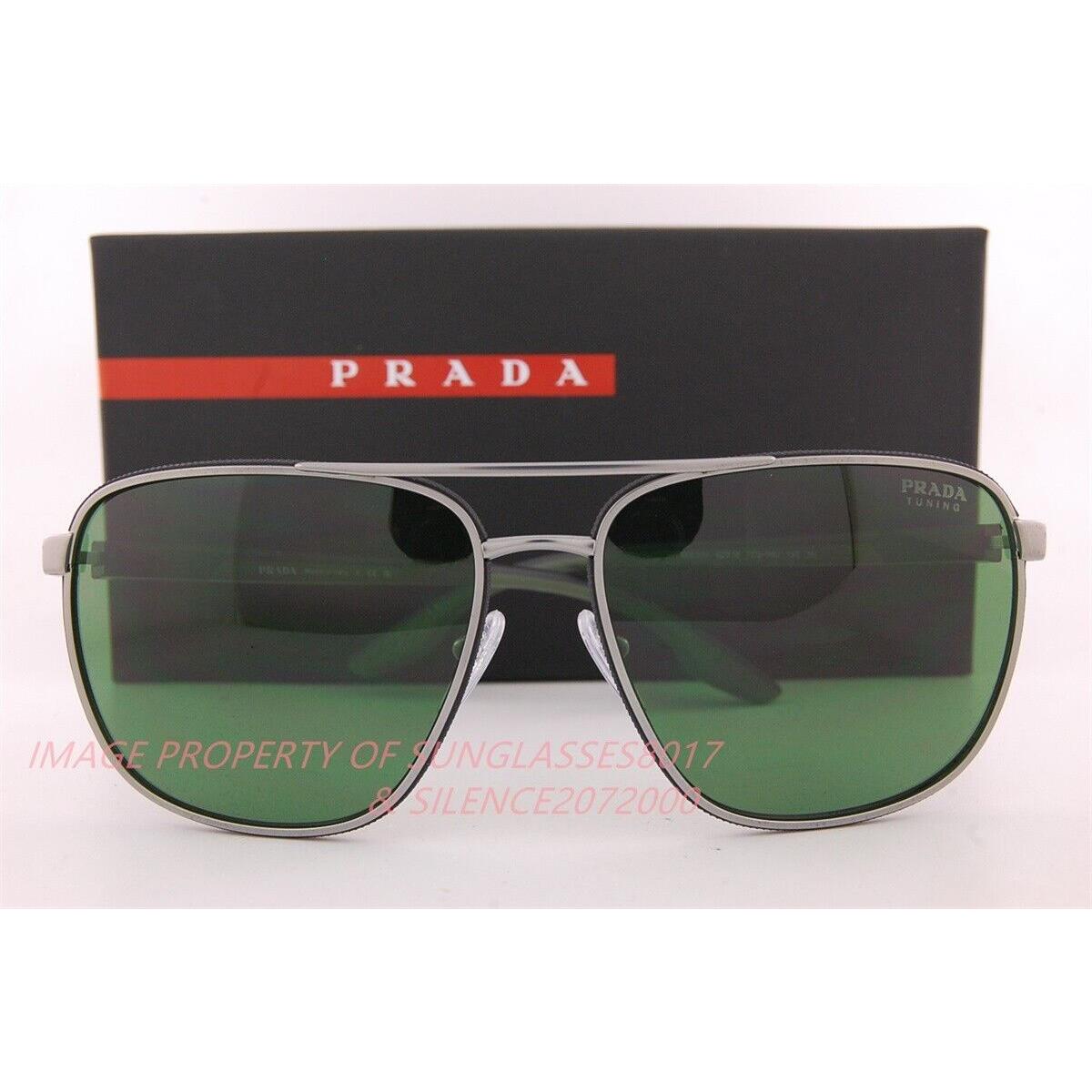 Prada Sport Sunglasses PS 50YS 7CQ 06U Matte Gunmetal/green