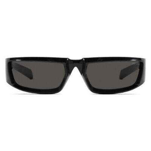 Prada PR 25YS Sunglasses Men Black Dark Gray Rectangle 63mm