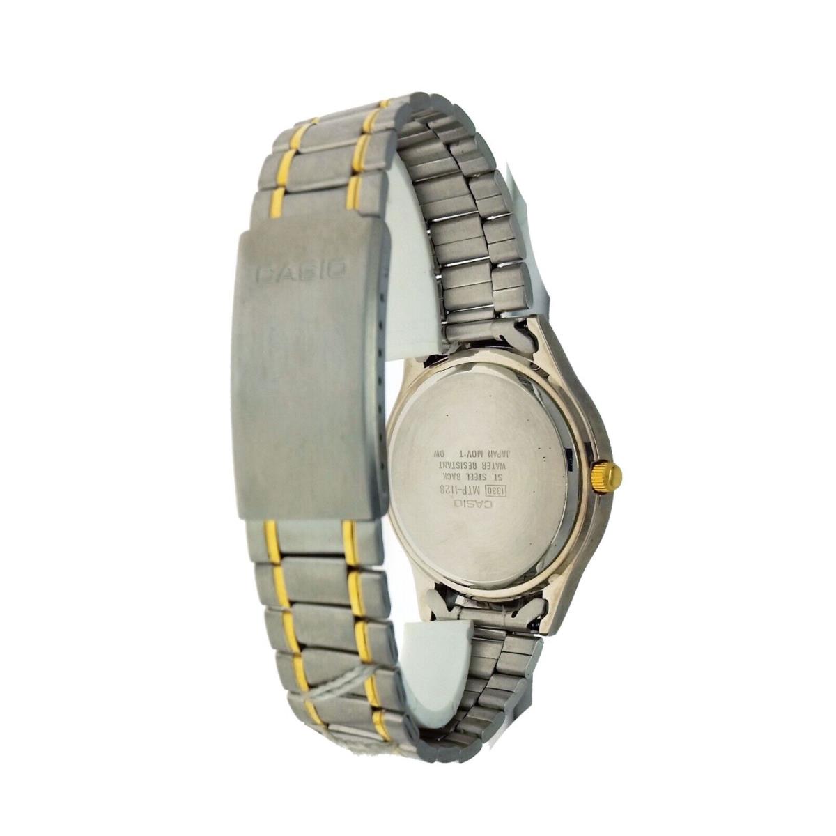 Casio MTP1128 7B Round Men Numeral Two Tone S Steel Water Res Wristwatch Watch