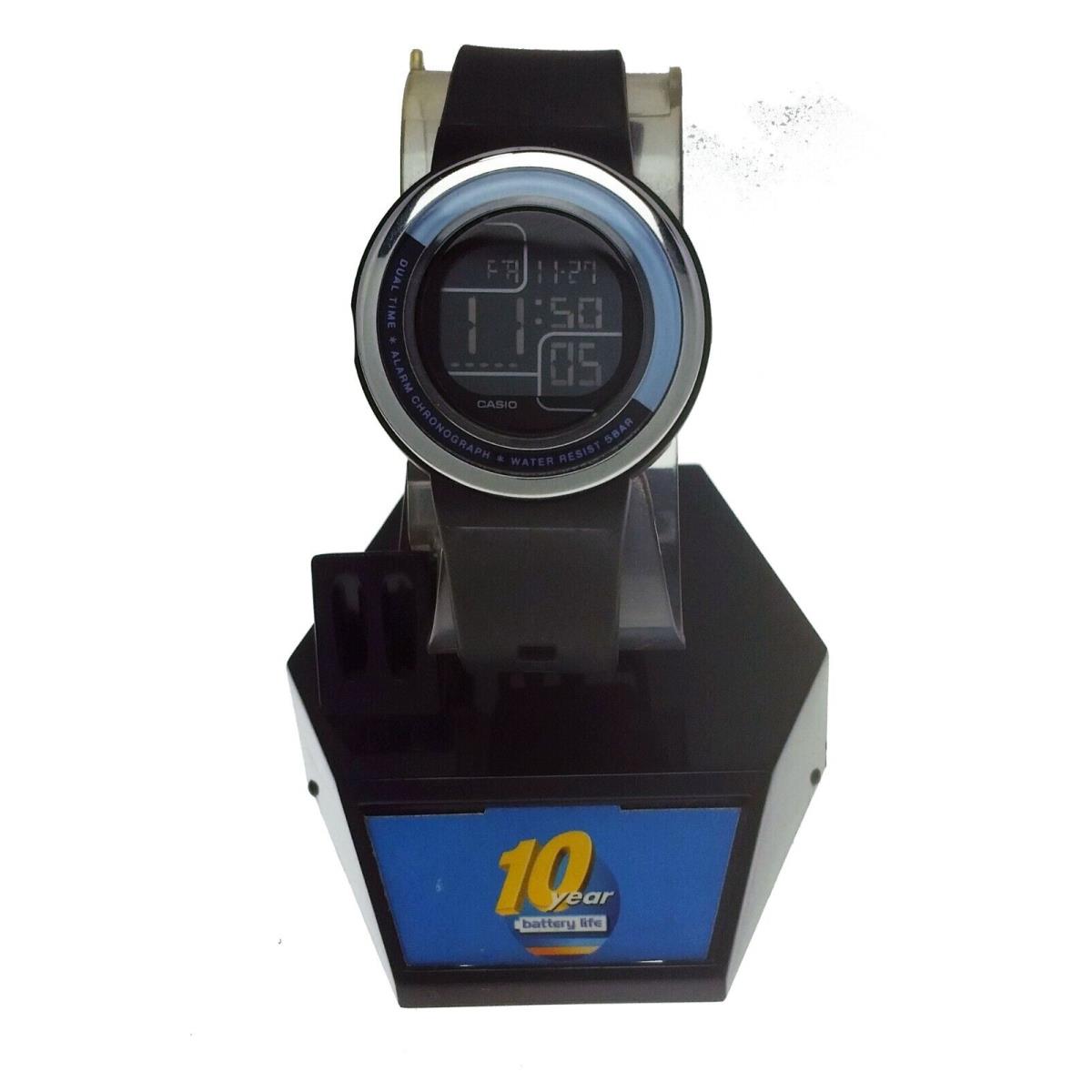 Vintage Sport Ladies Casio Digital Watch LDF30 Water Resist 50M Wristwatch - Dial: Blue, Band: Black