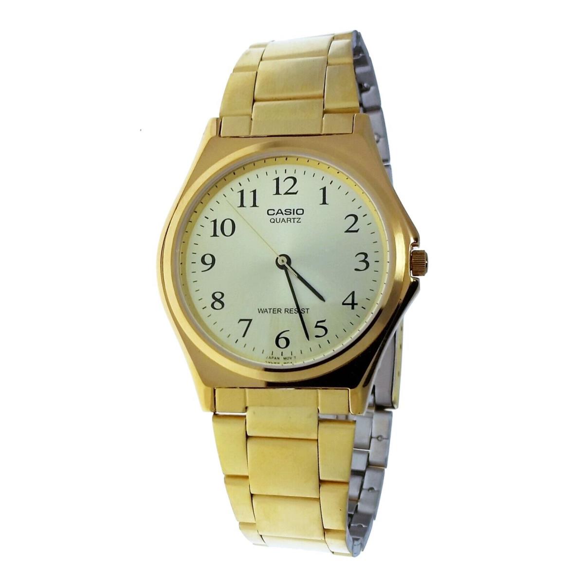 Casio MTP1130N 9BRD Round Men Numeral Gold Tone S Steel Water R Wristwatch Watch