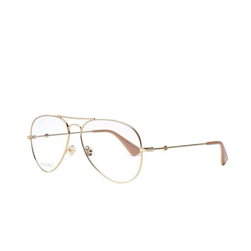 Gucci GG 0515O 002 Navigator Eyeglasses Glasses Polished Gold 58-14-145