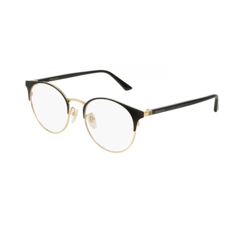 Gucci GG0298OK 002 52 Gold Round Oval Men`s Metal Eyeglasses 52 mm