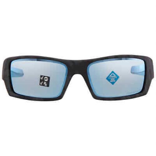 Oakley Gascan Prizm Deep Water Polarized Wrap Men`s Sunglasses OO9014 901481 60 - Frame: Black, Lens: Blue