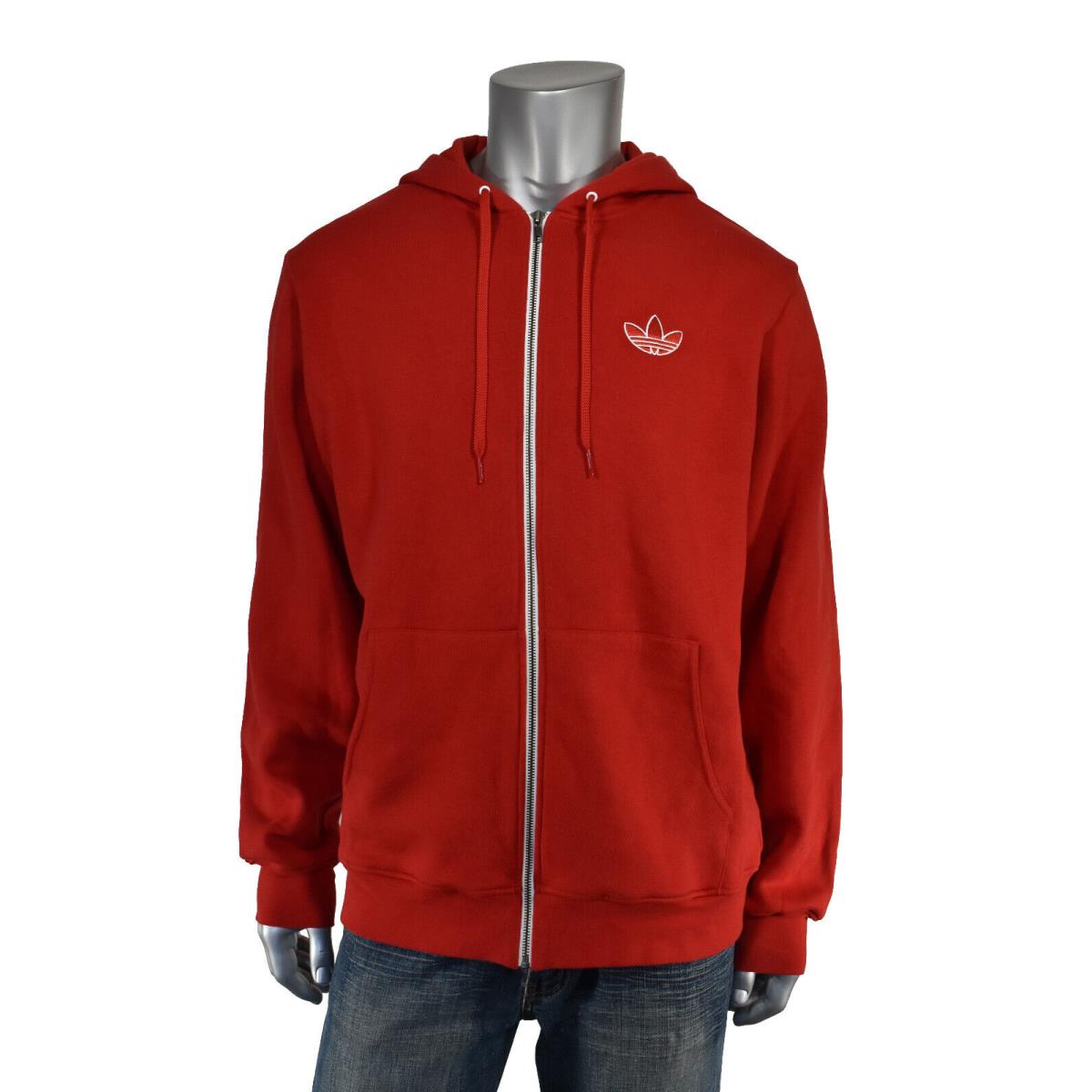 Adidas Originals Black Adicolor Loose Fit Fleece Hoodie Track Top Jacket M Red