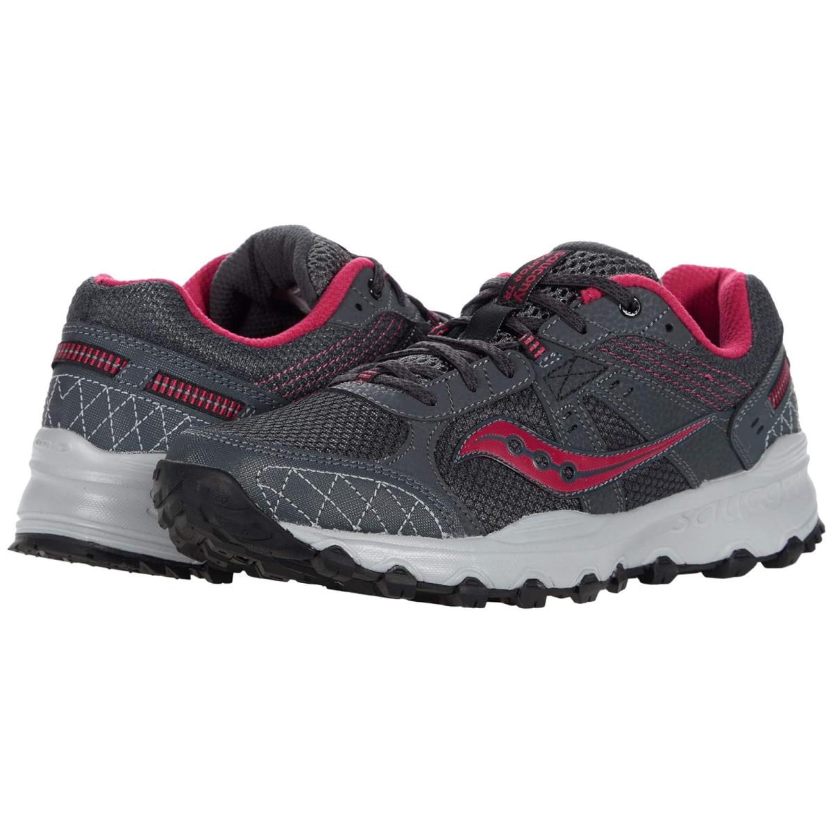 Woman`s Sneakers Athletic Shoes Saucony Grid Raptor TR 2 Charcoal/Pink