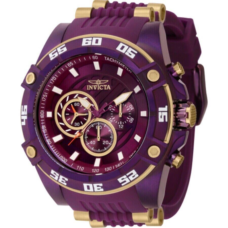 Invicta Men`s 52mm Viper Chronograph Purple Gold Tone Stainless Steel Watch