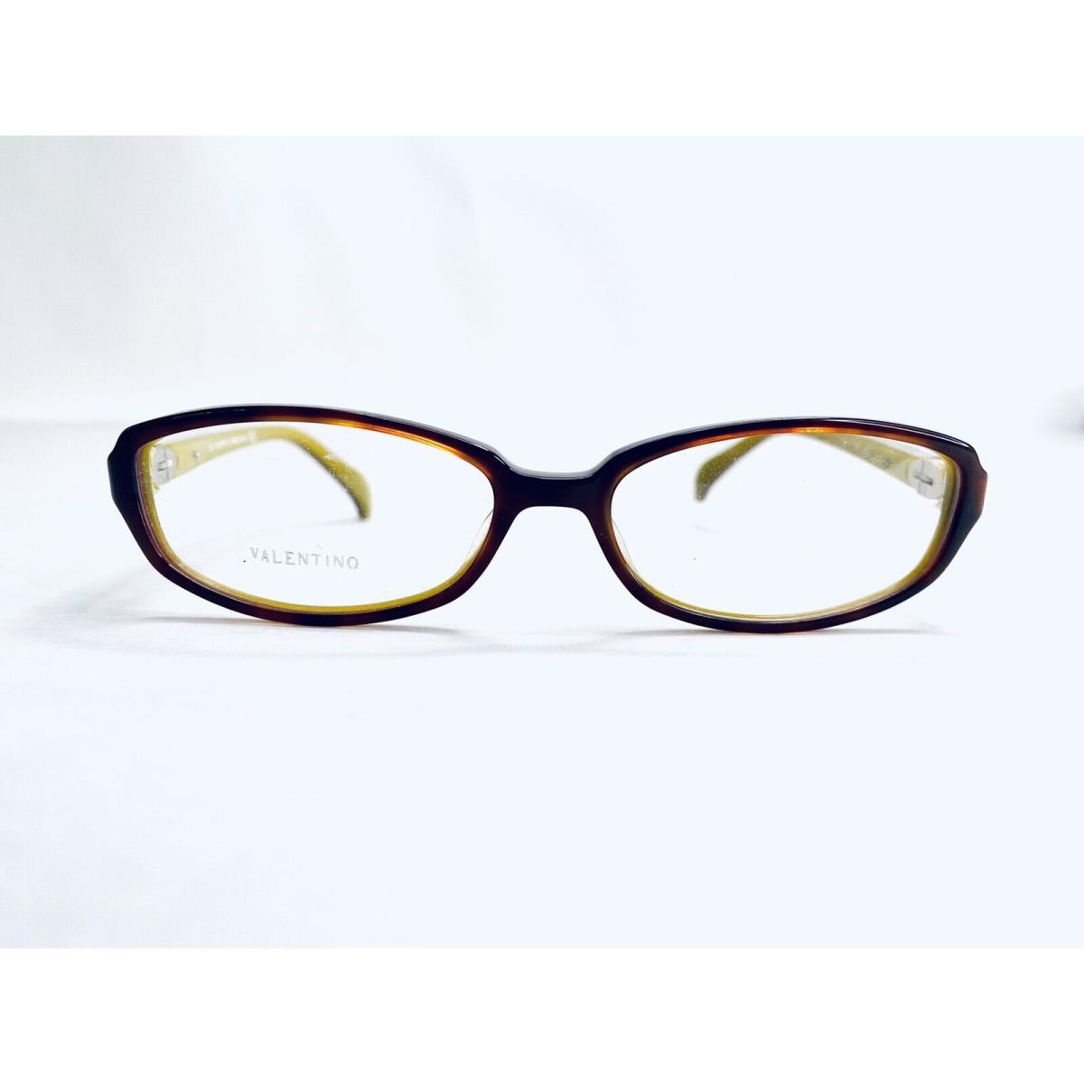 Valentino Eyeglasses Oval Brown Mustard Lucite Italy V5995 0NKD 51 15 125