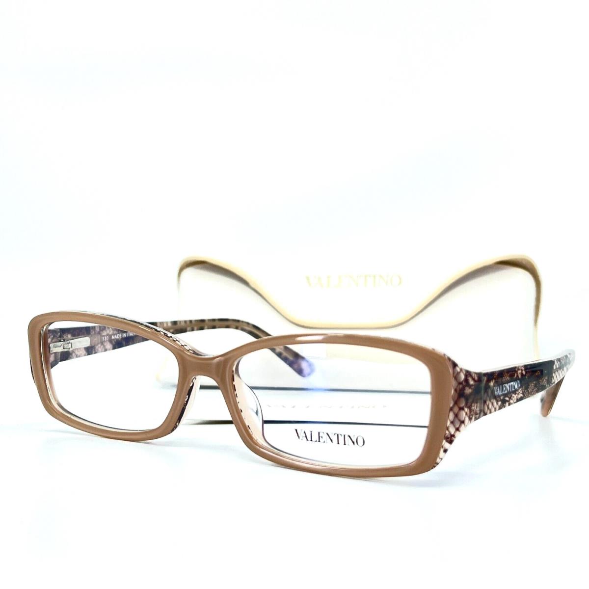 Valentino Eyeglasses V2605 282 Brown Rectangular Womens Frames 52 15 130 mm