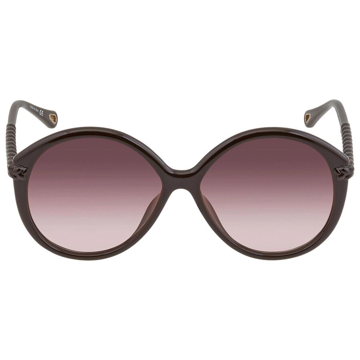 Chloe Women`s Sunglasses Dark Brown Plastic Round Frame CH0002SA-30009920001