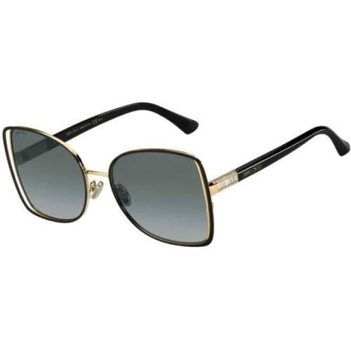 Jimmy Choo Frieda/s Sunglasses Black Gold Grey Lens Butterfly Stones