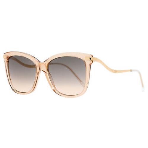 Jimmy Choo Rectangular Sunglasses Steff/s Sqgff Beige Glitter/gold 55mm - Frame: Beige Glitter/Gold, Lens: Gray-Fuchsia Gradient