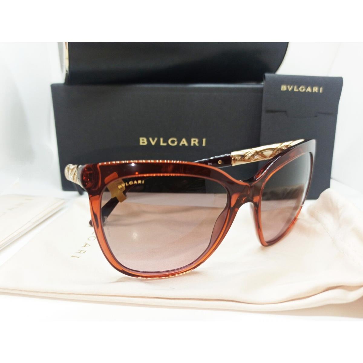 Bvlgari Sunglasses BV 8173-B 5400/14 Clear Brown / Brown Gradient w/ Case